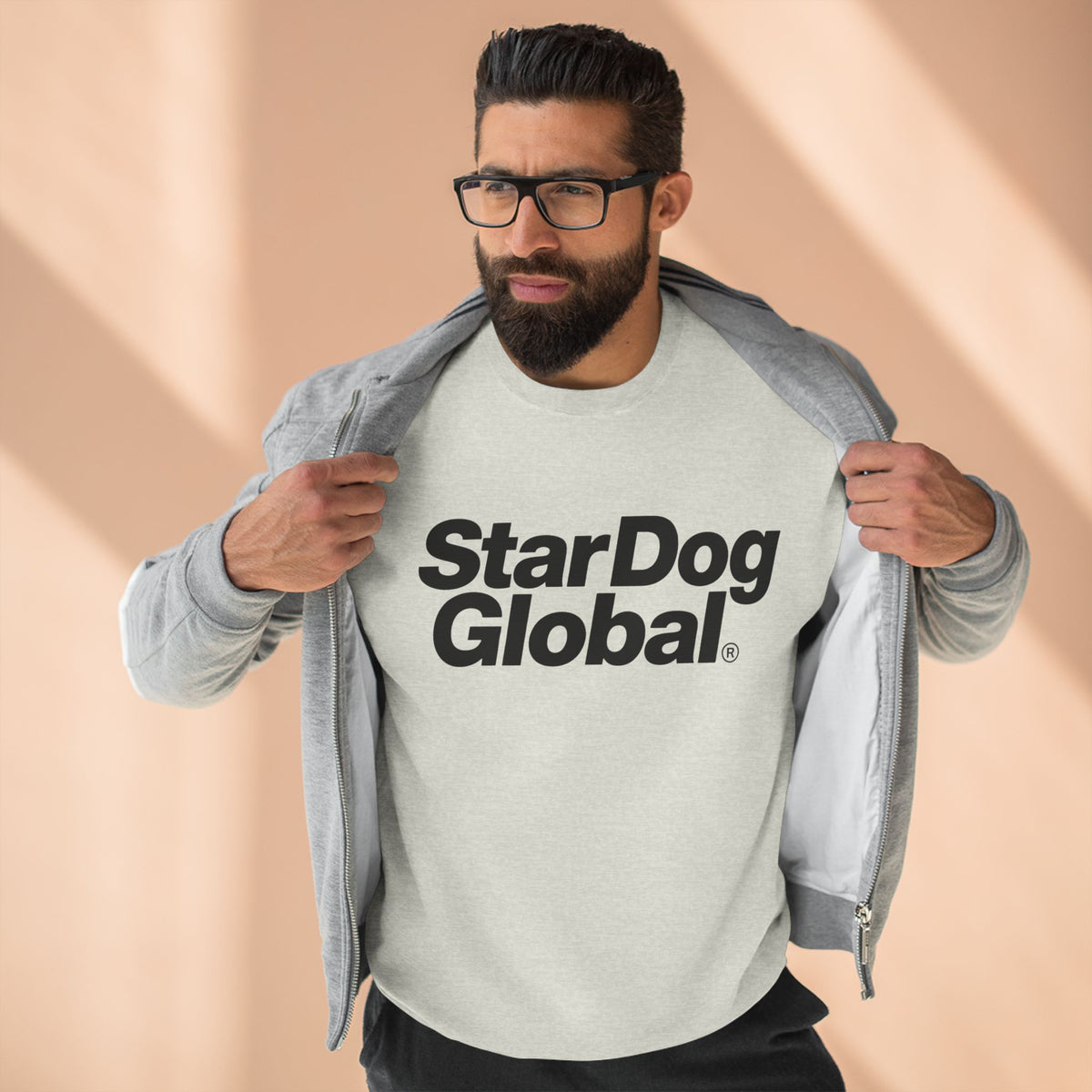 StarDog Global Minimal Logo Pullover Crewneck Sweatshirt for Unisex
