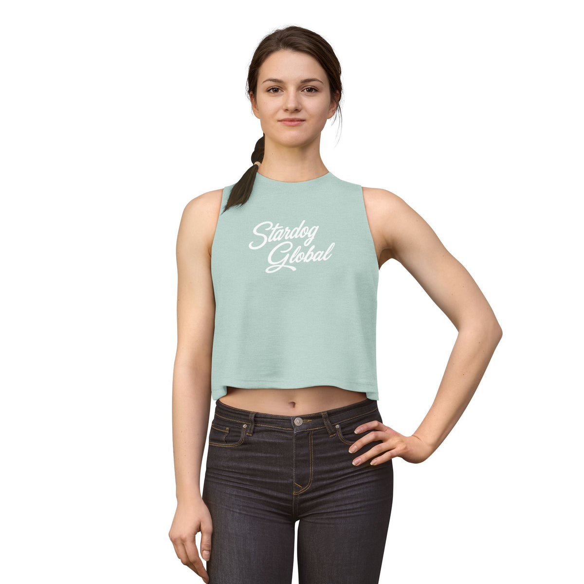 StarDog Global Retro Script Women's Crop Top