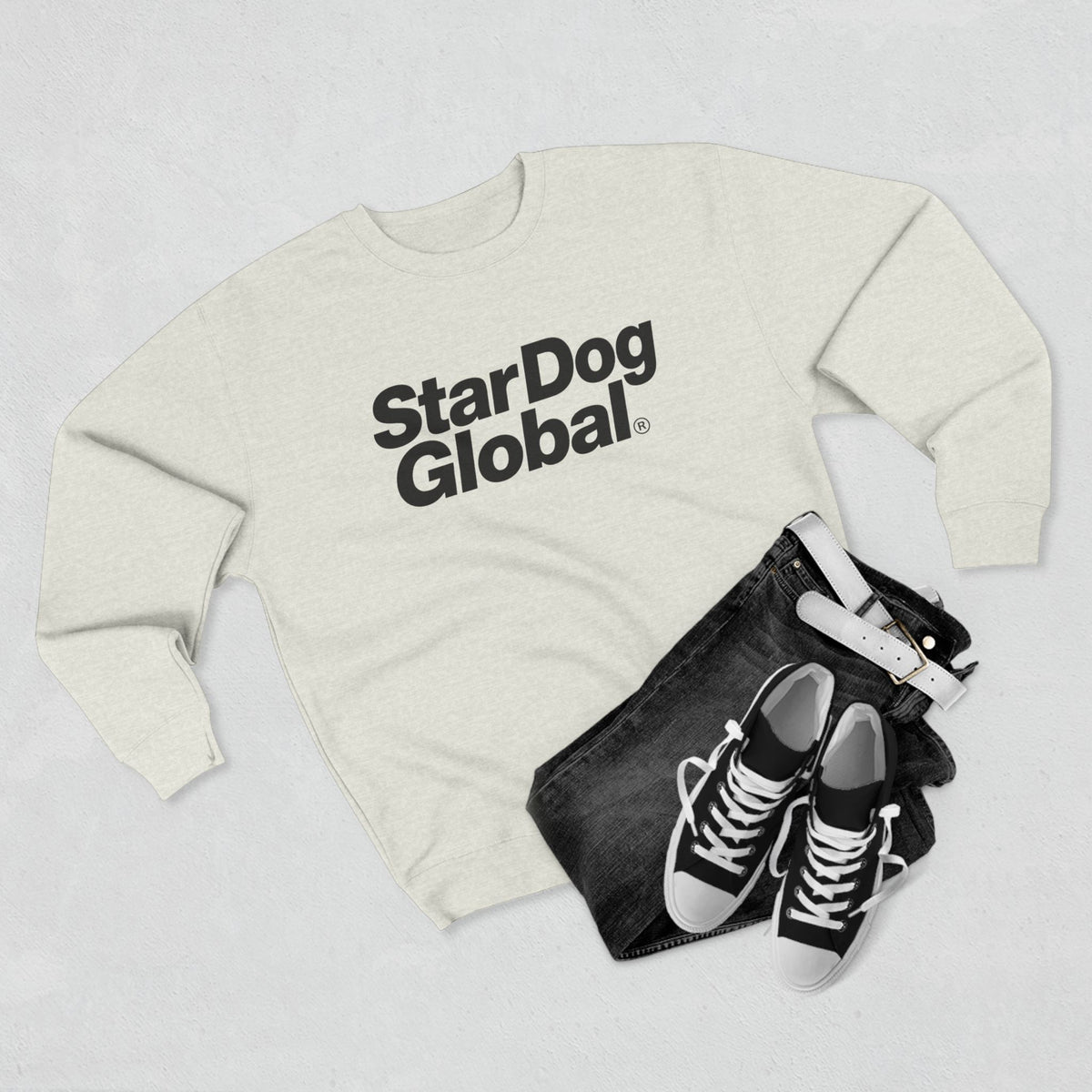 StarDog Global Minimal Logo Pullover Crewneck Sweatshirt for Unisex