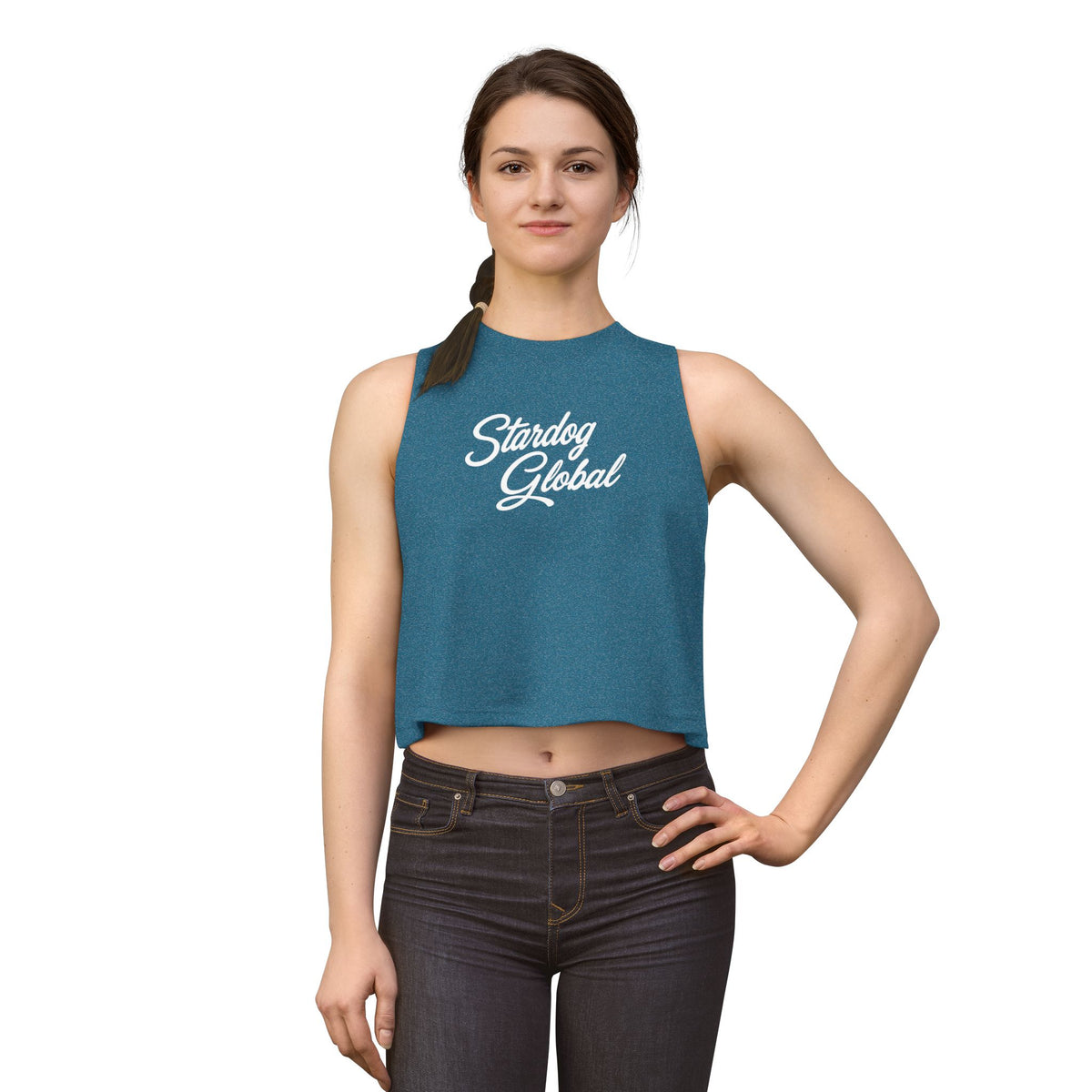 StarDog Global Retro Script Women's Crop Top