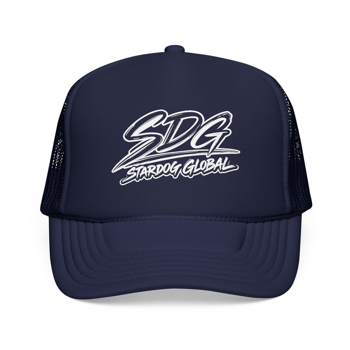 SDG Stardog Global Script Mesh Trucker Hat