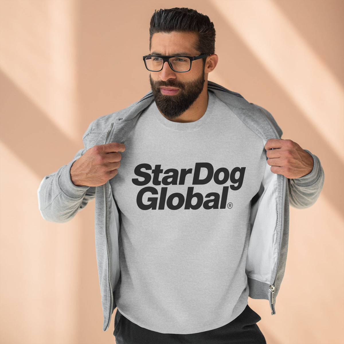 StarDog Global Minimal Logo Pullover Crewneck Sweatshirt for Unisex