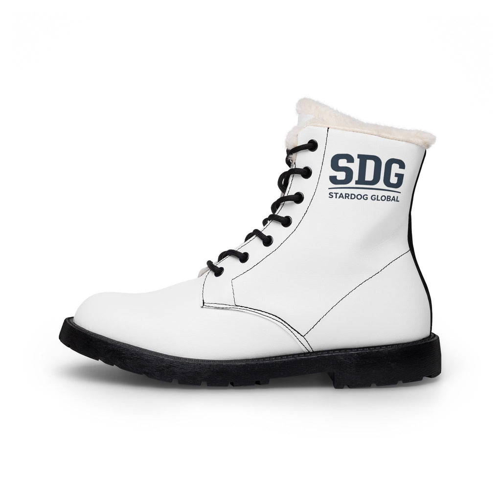 SDG Stardog Global Men's White Fur-Lined Leather Boots