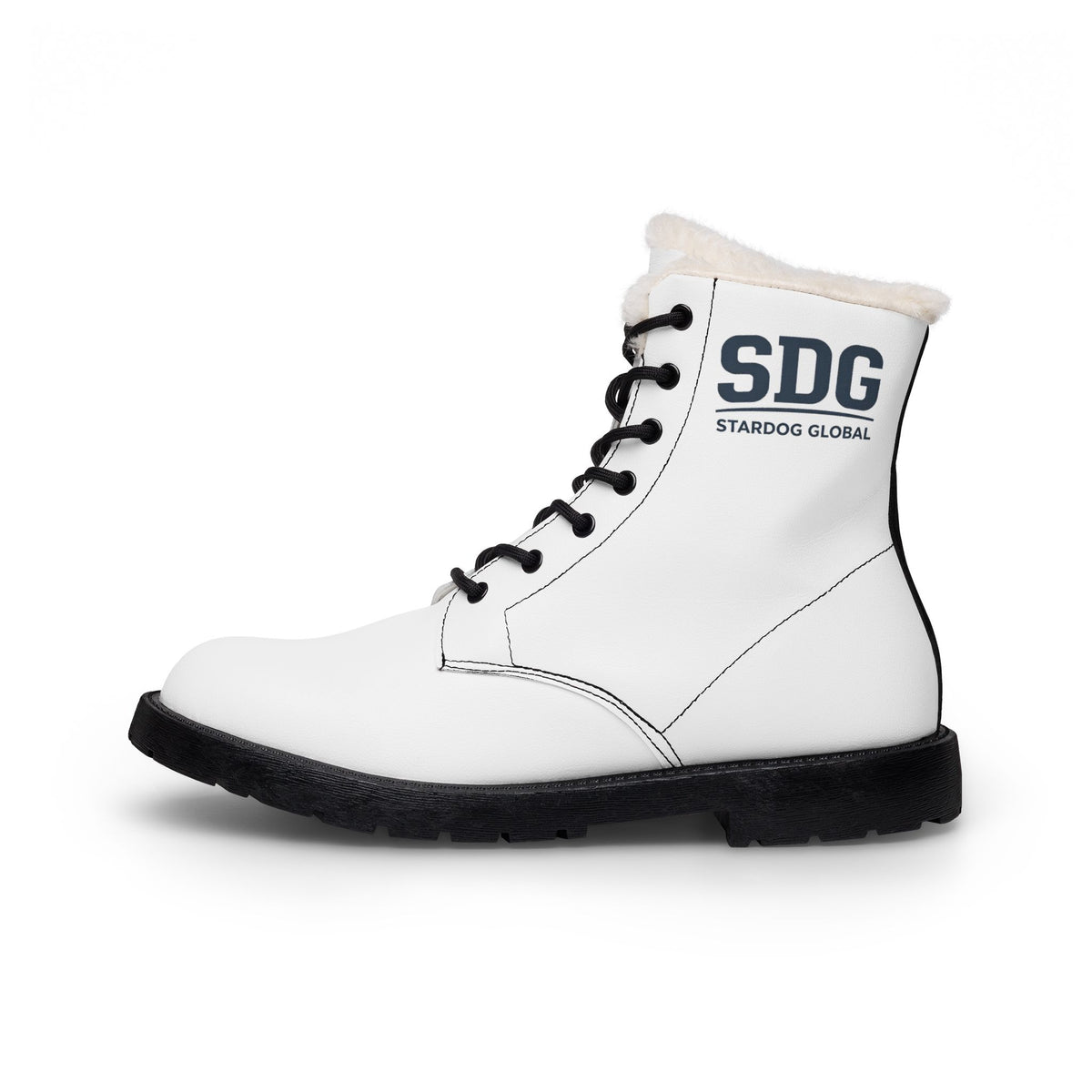 SDG Stardog Global Men's White Fur-Lined Leather Boots