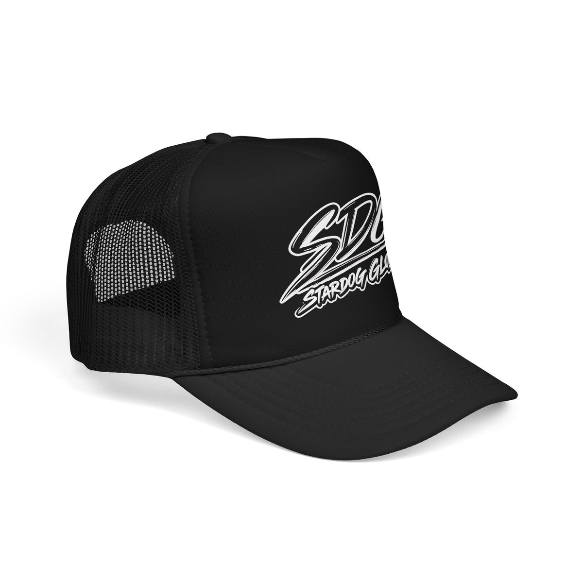 SDG Stardog Global Script Mesh Trucker Hat