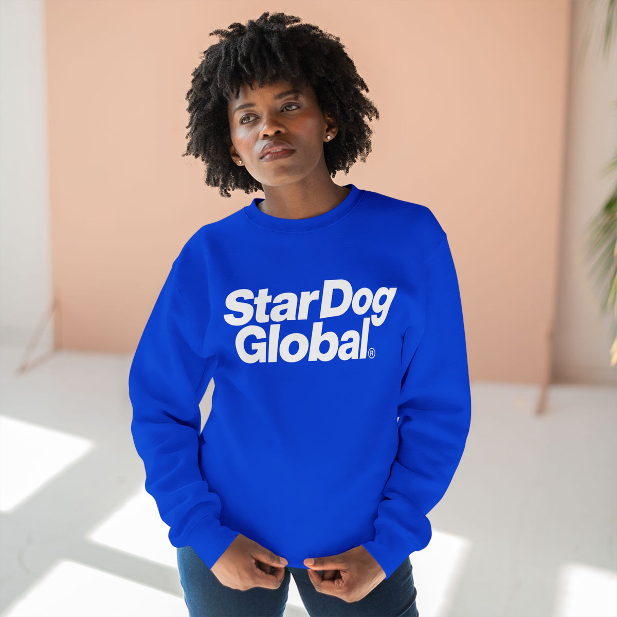 StarDog Global Minimal Logo Pullover Crewneck Sweatshirt for Unisex