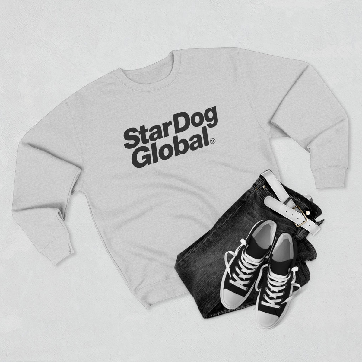 StarDog Global Minimal Logo Pullover Crewneck Sweatshirt for Unisex