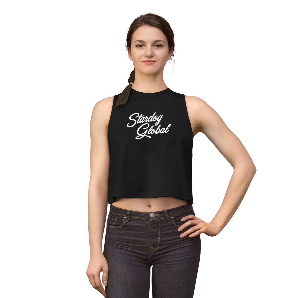 StarDog Global Retro Script Women's Crop Top