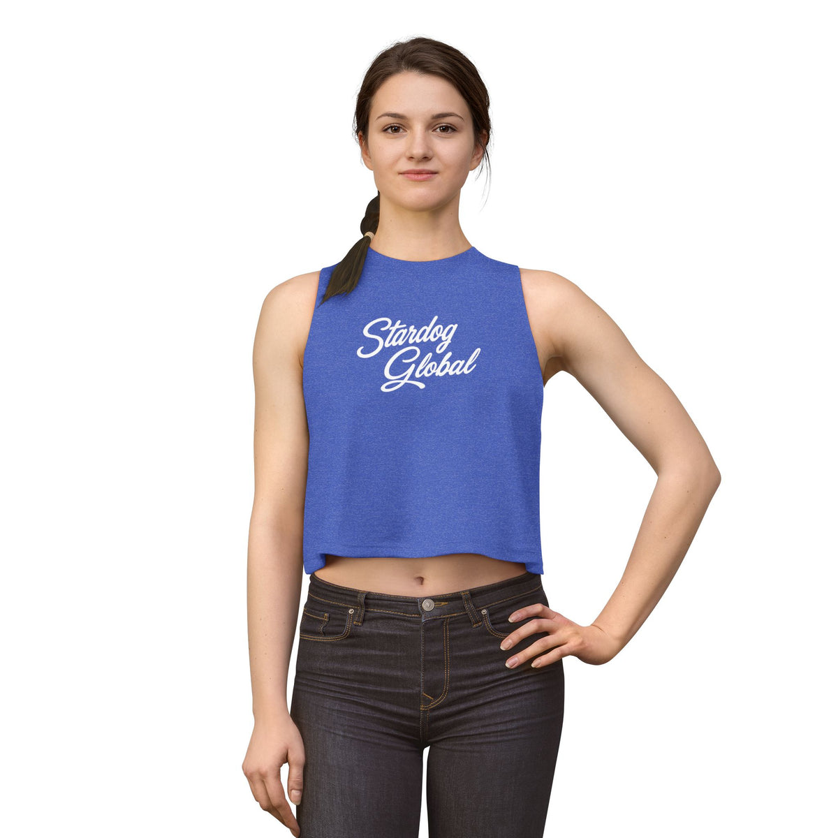 StarDog Global Retro Script Women's Crop Top
