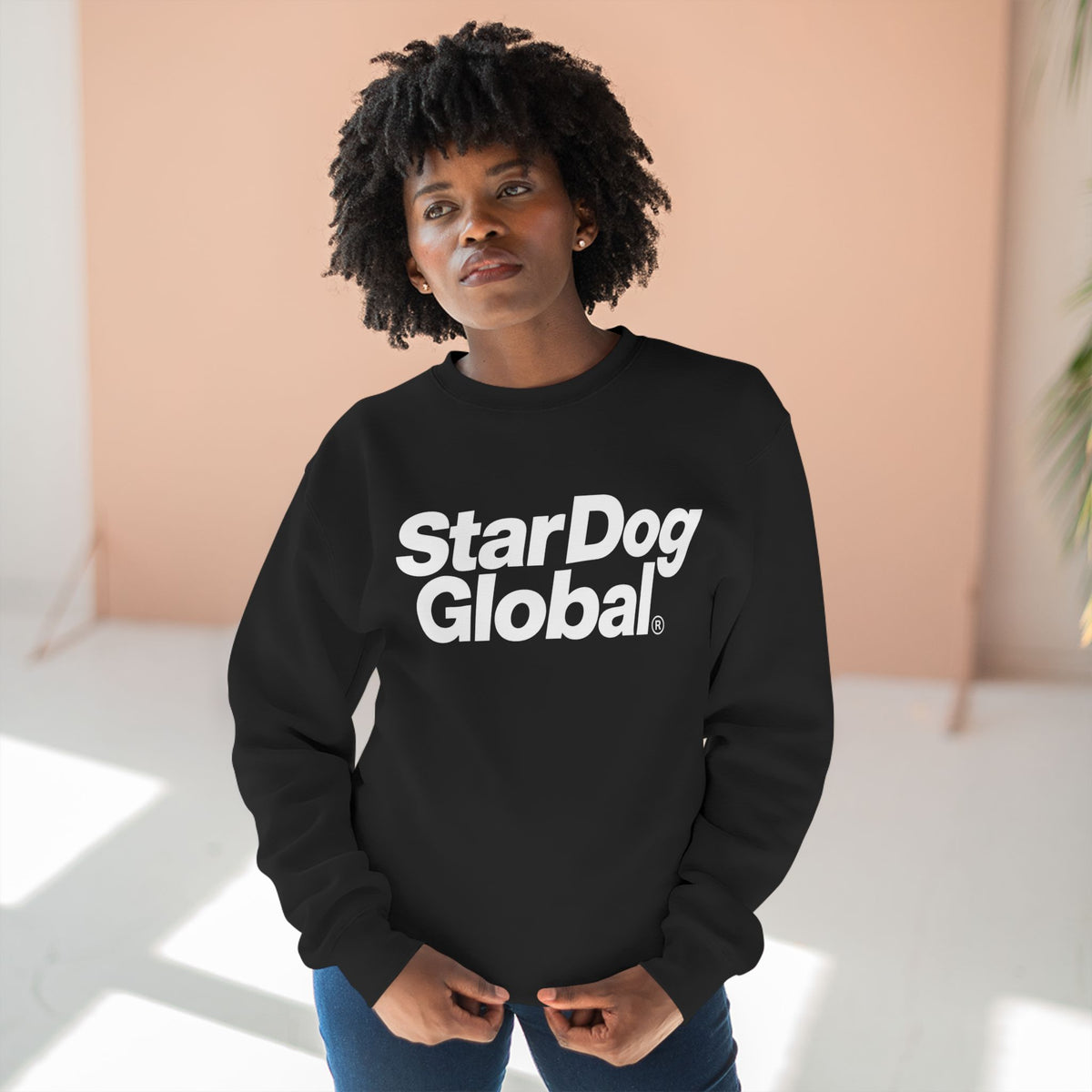 StarDog Global Minimal Logo Pullover Crewneck Sweatshirt for Unisex