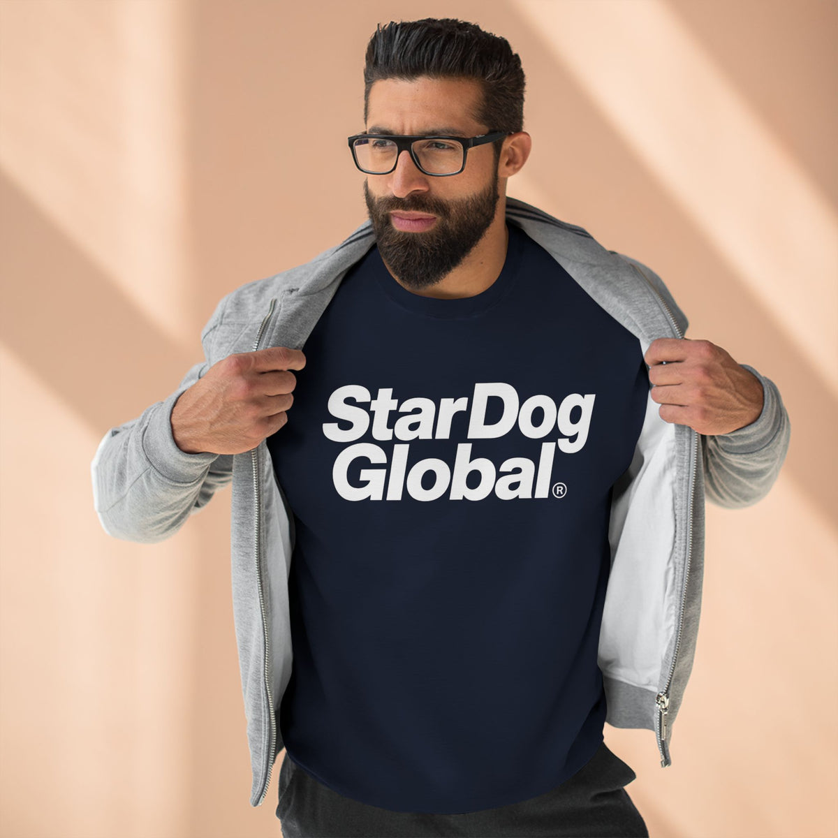 StarDog Global Minimal Logo Pullover Crewneck Sweatshirt for Unisex