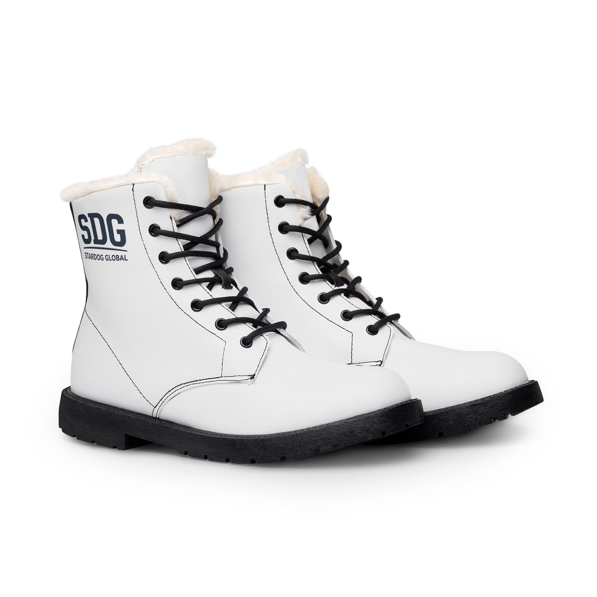 SDG Stardog Global Men's White Fur-Lined Leather Boots