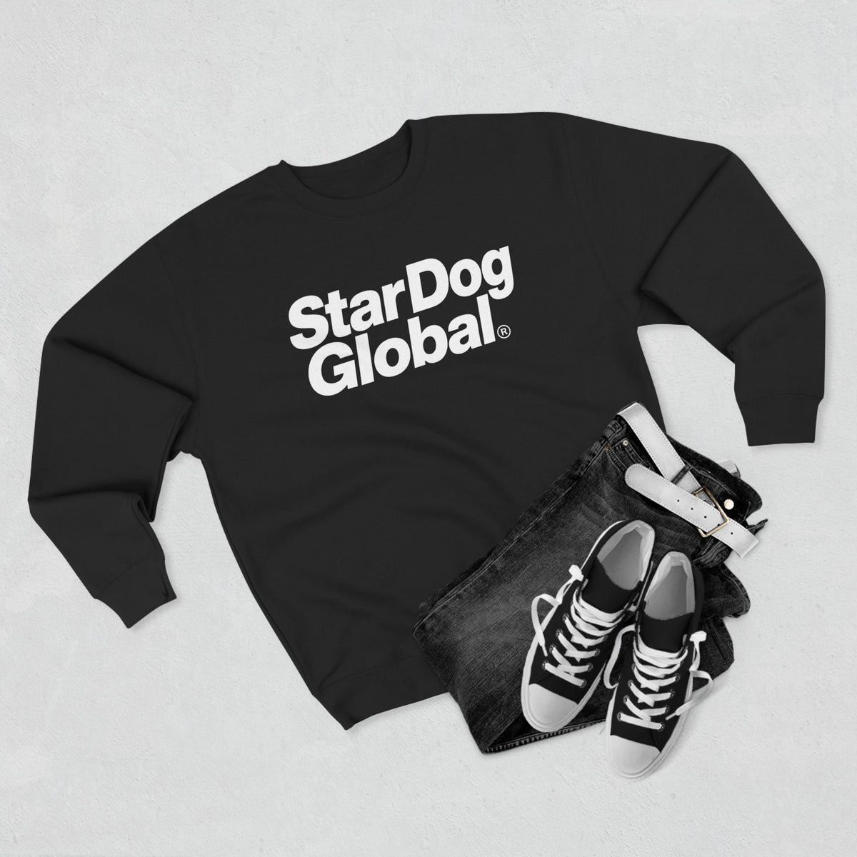 StarDog Global Minimal Logo Pullover Crewneck Sweatshirt for Unisex